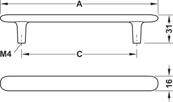 Tay Nắm Tủ Mạ Niken Mờ Hafele 106.70.107