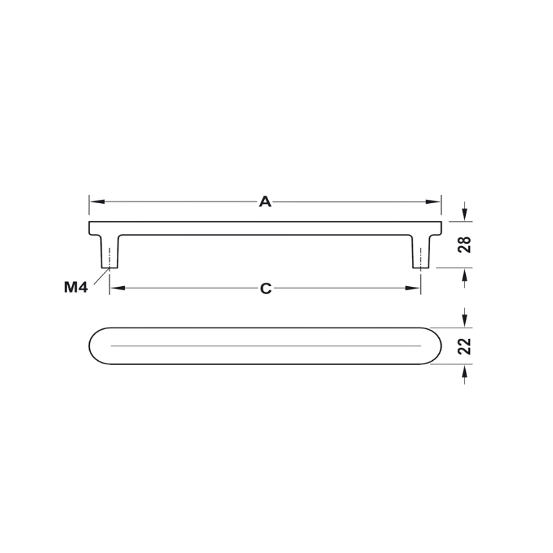 Tay Nắm Tủ 214mm H2110 Hafele 106.70.200