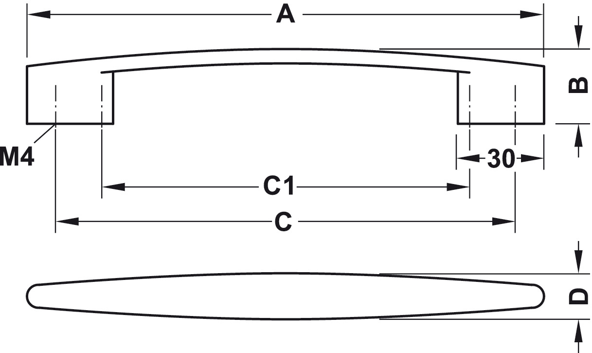 Tay Nắm Tủ 180mm H1345 Hafele 110.34.636
