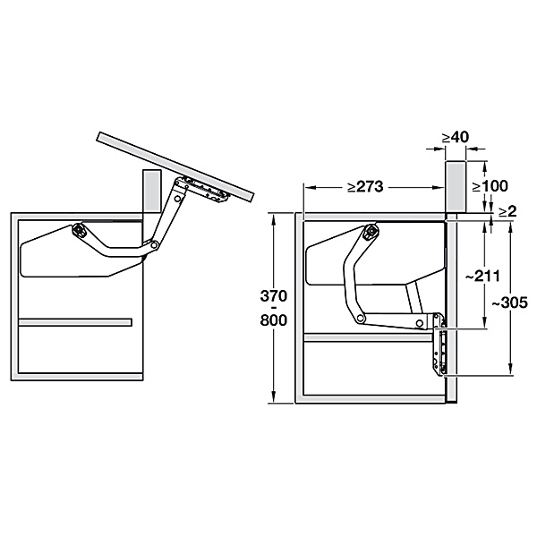 Bộ Hộp Lực Free Swing S8SW Hafele 372.34.612