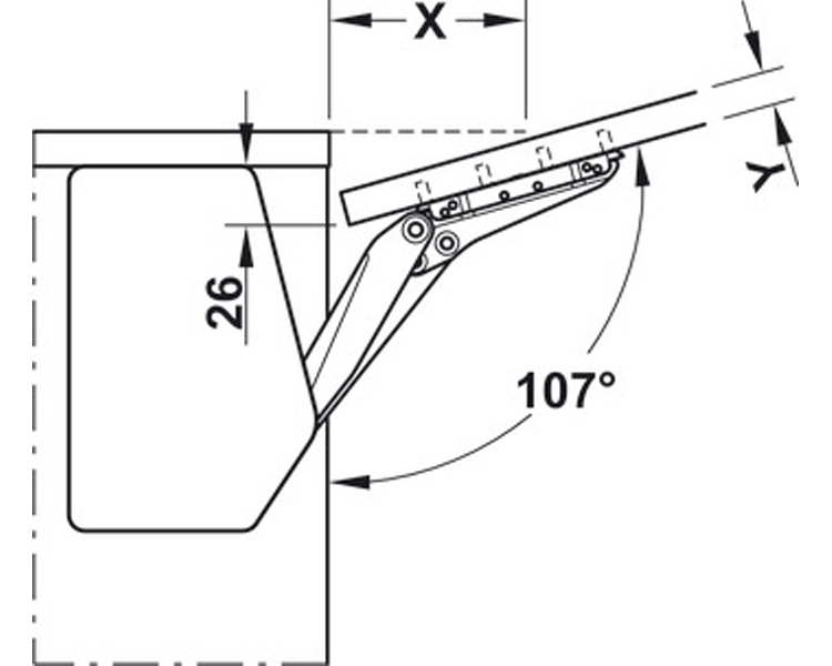 Bộ Hộp Lực Flap Fitting Hafele 372.91.411