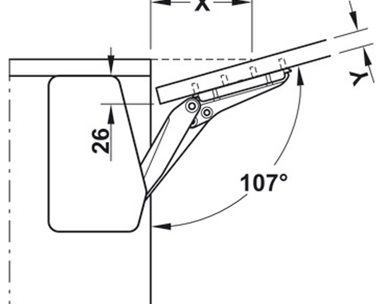 Bộ Hộp Lực Flap Fitting Hafele 372.91.413