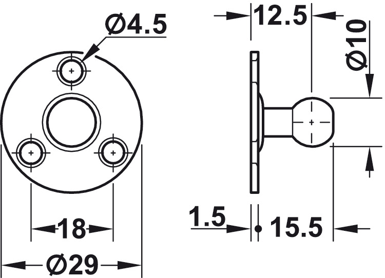 Pittong Đẩy Cánh Tủ 60N Hafele 373.82.906