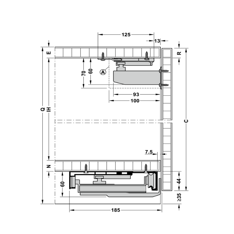 Phụ Kiện Cửa Trượt Bằng Mặt Hafele 406.11.207