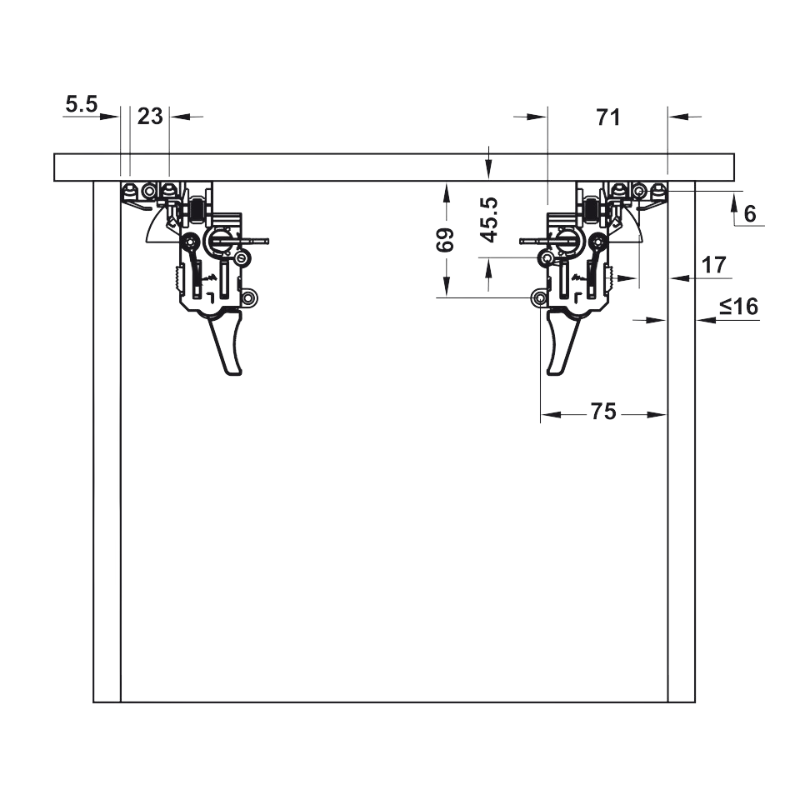 Ray Âm EPC Evo 400mm Nhấn Mở Hafele 433.32.173