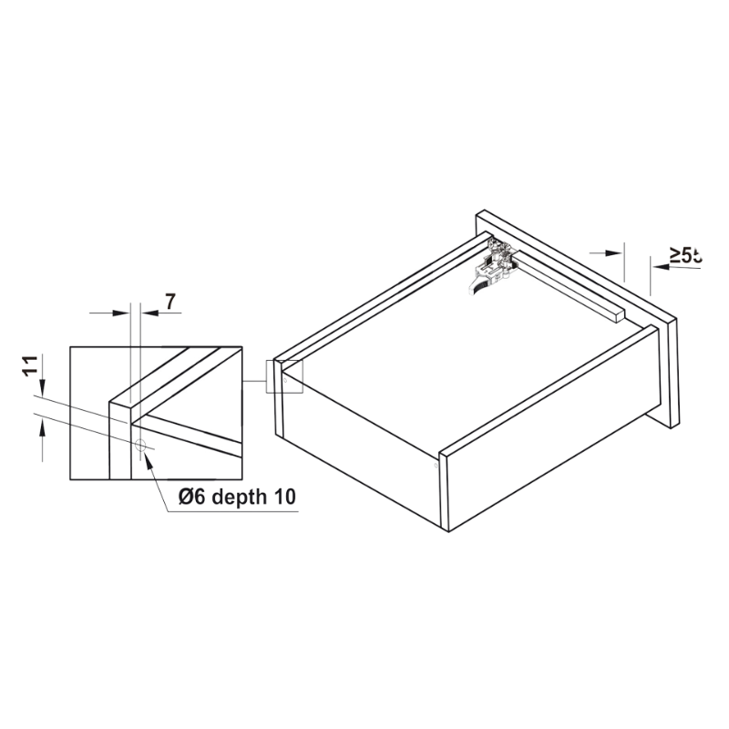 Ray Âm EPC Evo 400mm Nhấn Mở Hafele 433.32.173