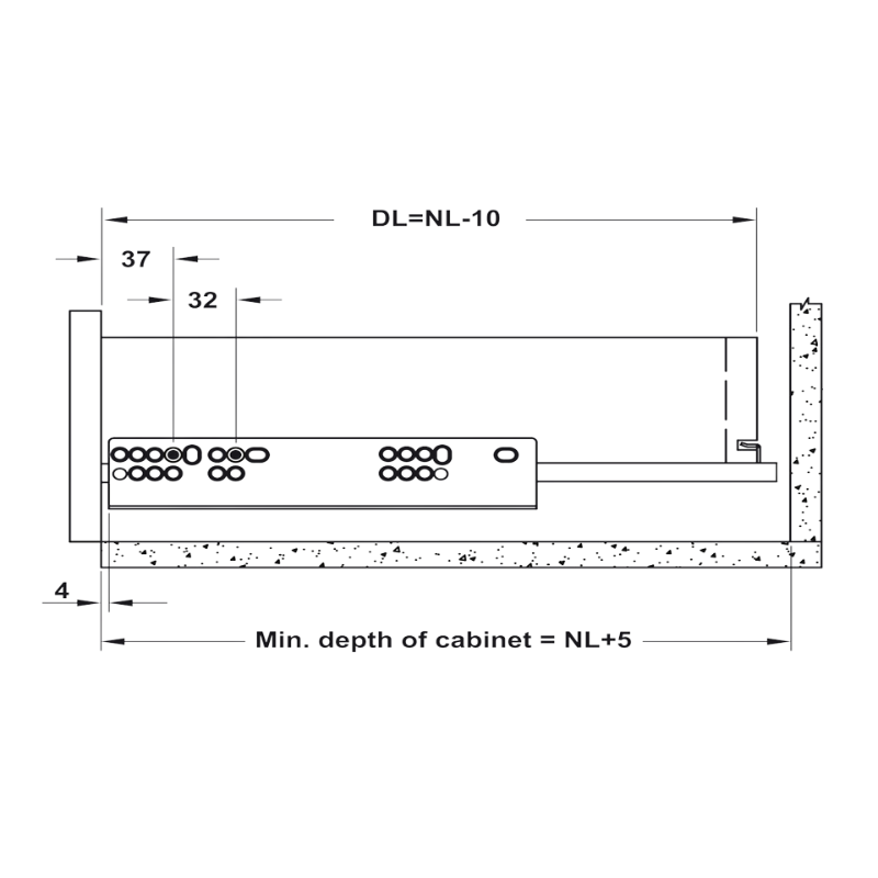 Ray Âm Giảm Chấn 400mm Hafele 433.32.503