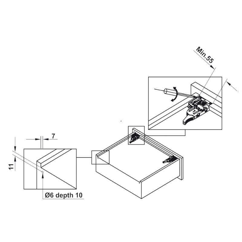 Ray Âm Giảm Chấn 500mm Hafele 433.32.505