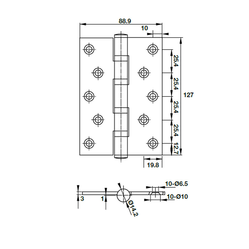 Bản Lề Lá 2 Vòng Bi Hafele 489.05.023