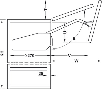 Tay Nâng 2 Cánh Free Fold Short Hafele 493.05.899