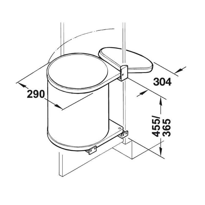 Thùng Rác Treo Sau Cửa Bản Lề Hafele 502.12.023