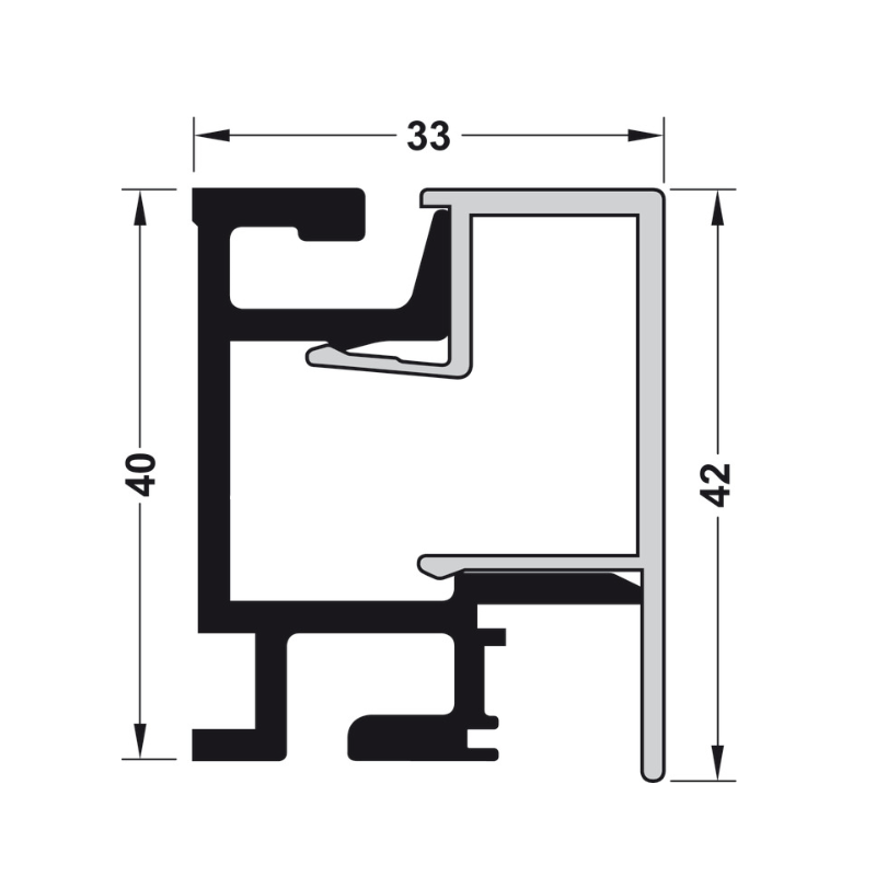 Thanh Nhôm Gắn Tường Dài 900mm Hafele 521.00.009