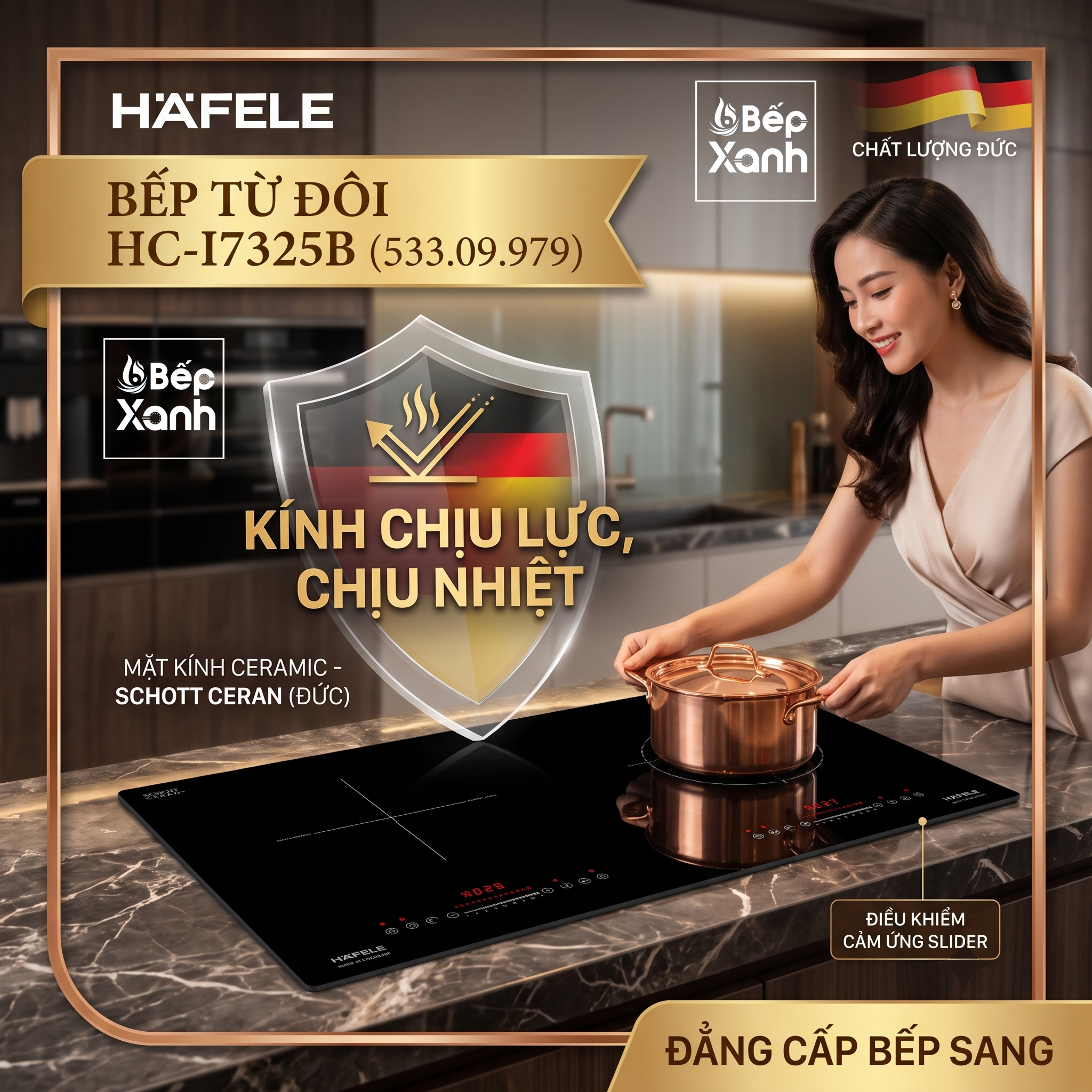 Bếp Từ Đôi Hafele HC-I7325B (533.09.979) Nhập Khẩu Đức - Công Suất Lớn, Nấu Nhanh, Tự Động Tắt An Toàn