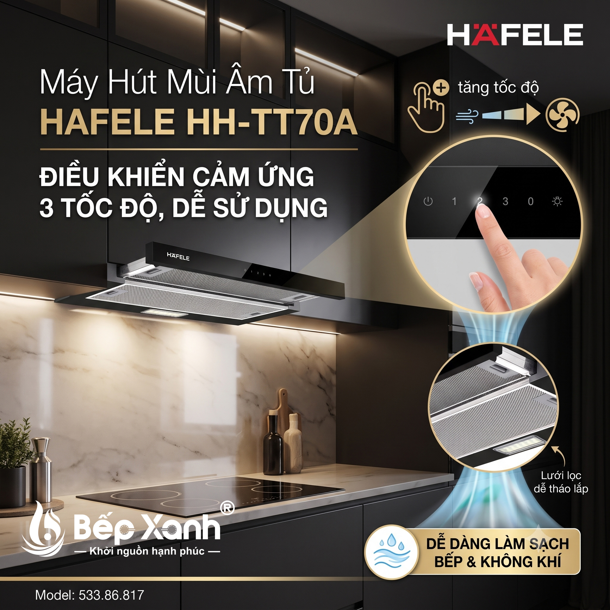 Máy Hút Mùi Âm Tủ 70cm Hafele HH-TT70A 533.86.817
