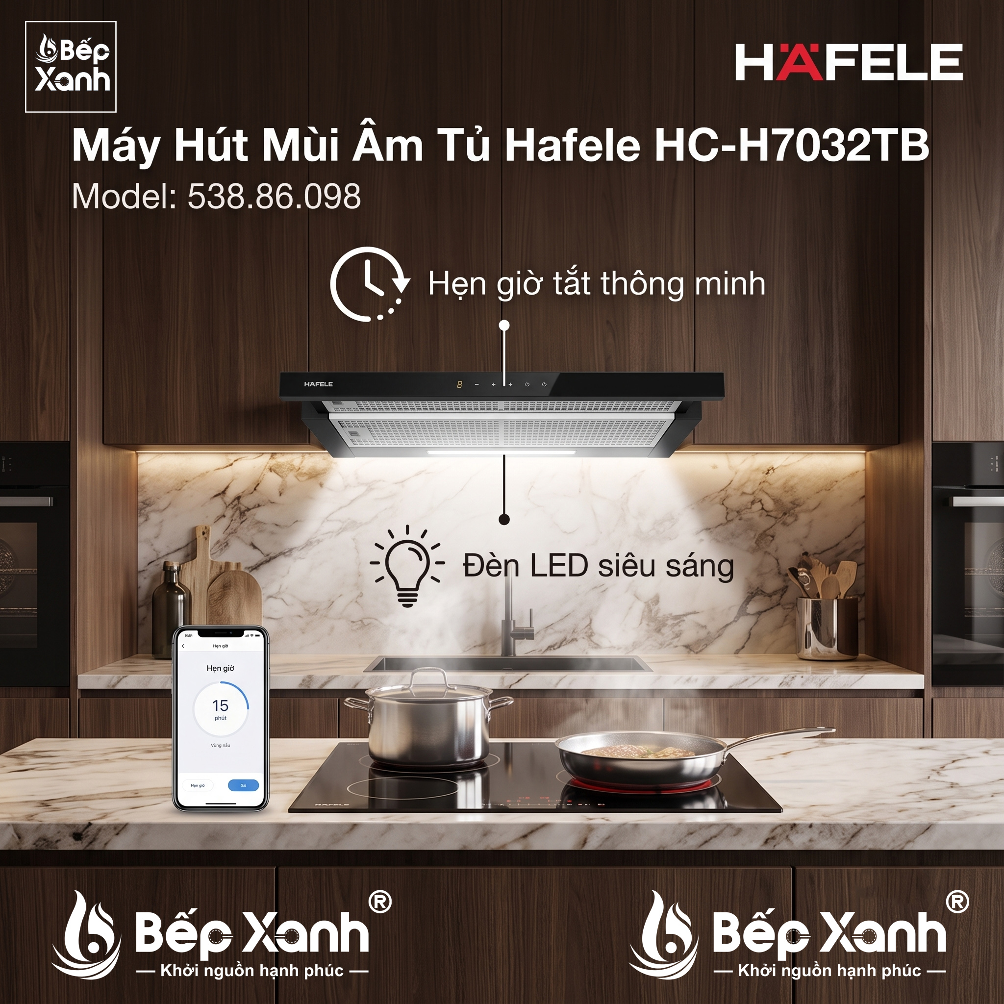 Máy Hút Mùi Âm Tủ Hafele HC-H7032TB (538.86.098) - Hút Siêu Khỏe, Chuẩn Đức, Bảo Hành Chính Hãng