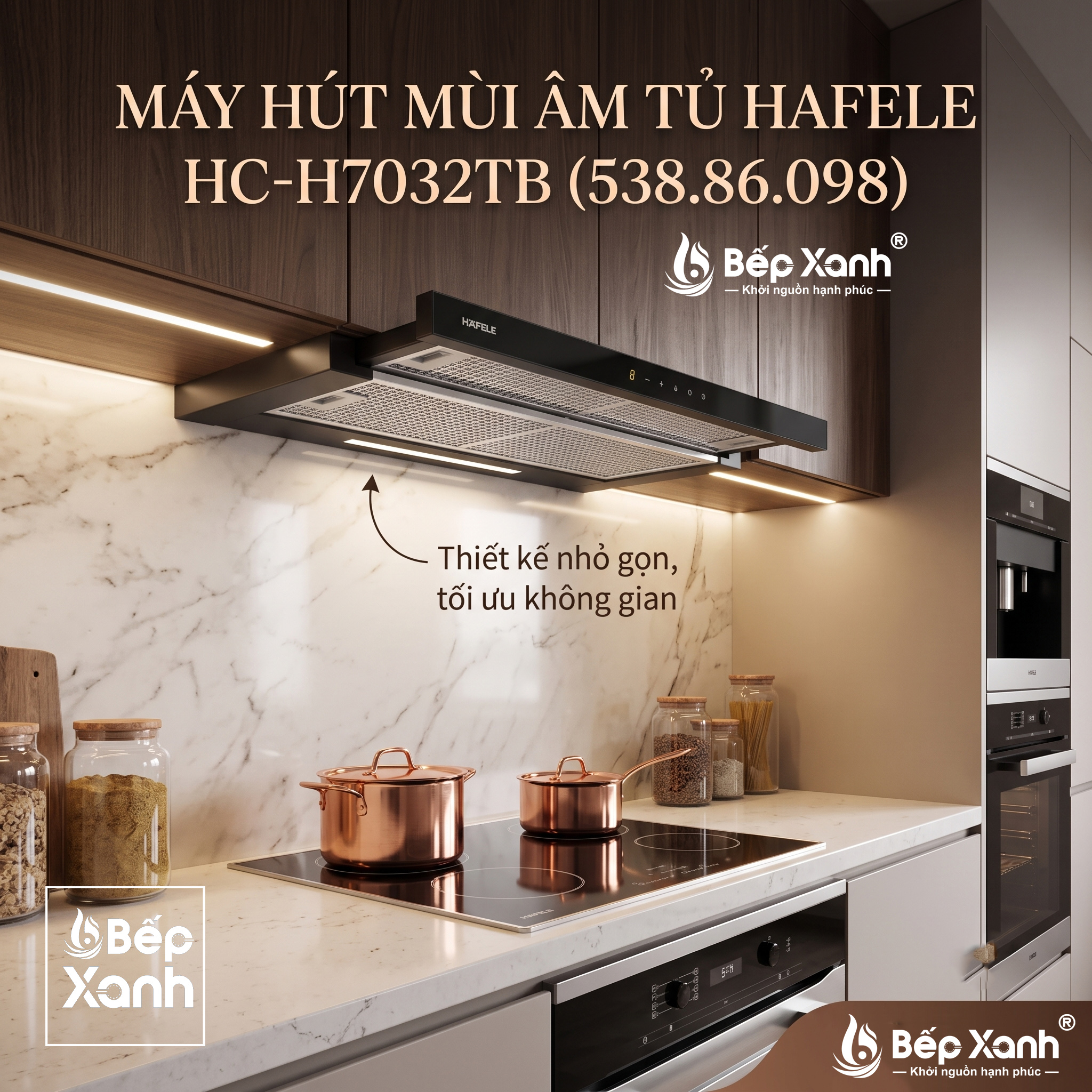 Máy Hút Mùi Âm Tủ Hafele HC-H7032TB (538.86.098) - Hút Siêu Khỏe, Chuẩn Đức, Bảo Hành Chính Hãng