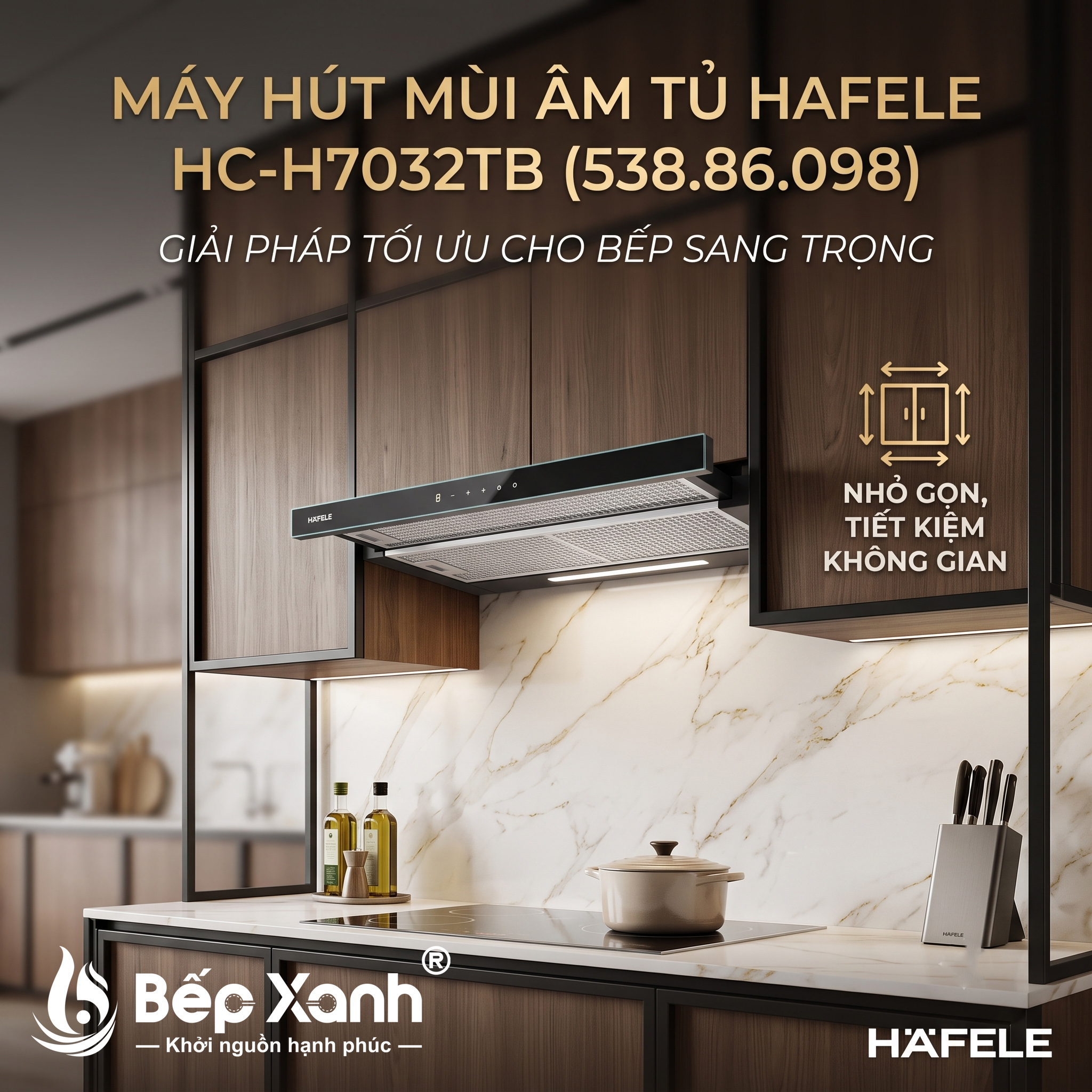 Máy Hút Mùi Âm Tủ Hafele HC-H7032TB (538.86.098) - Hút Siêu Khỏe, Chuẩn Đức, Bảo Hành Chính Hãng