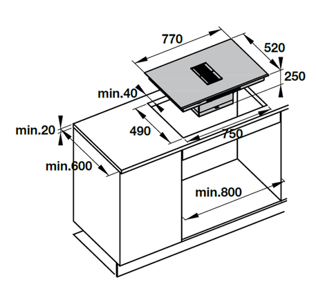 Bếp từ kết hợp hút mùi Hafele HC-IHH77A 539.66.822