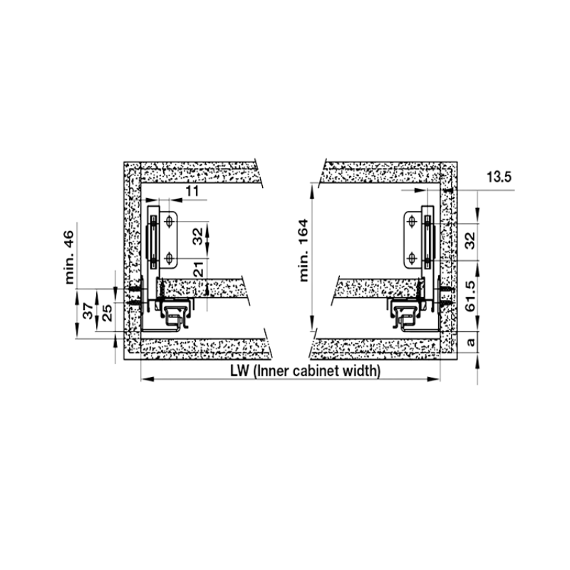 Ray Hộp Alto-S Nhấn Mở H120mm Hafele 552.36.745