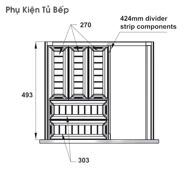 Khay Chia Ngăn Kéo 500mm Bằng Inox Hafele 552.52.390