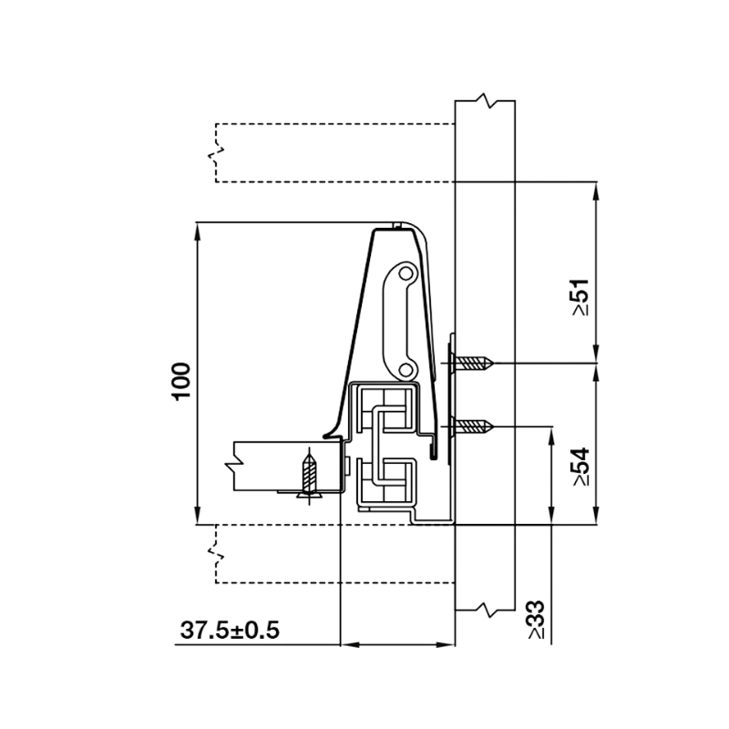 Ray Hộp Alto Giảm Chấn H84mm Hafele 552.75.701