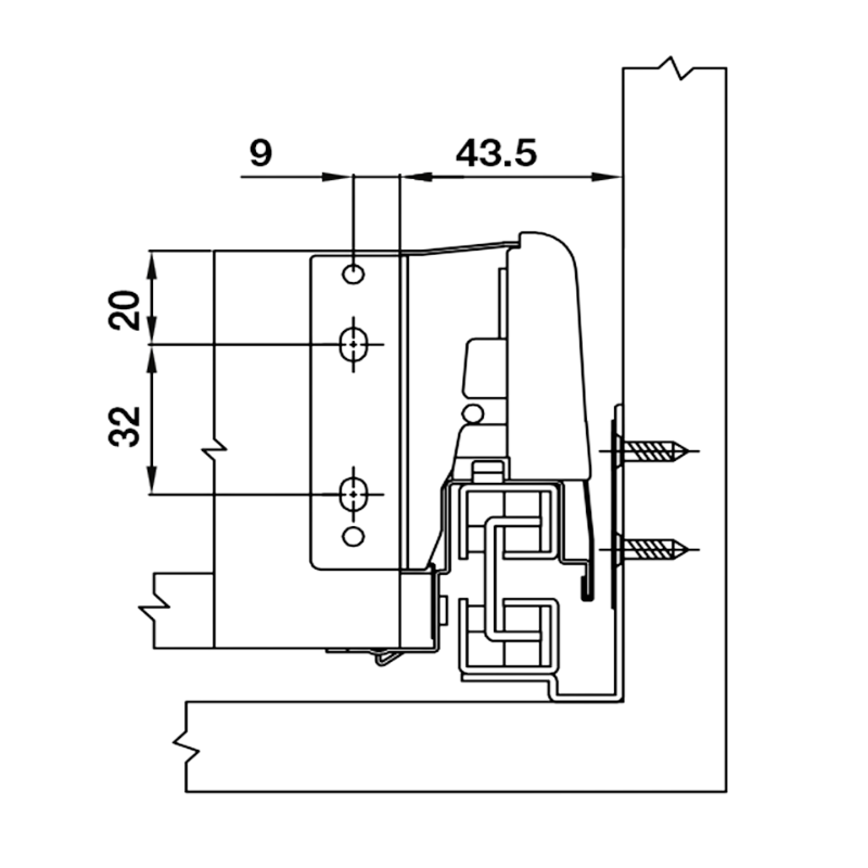 Ray Hộp Alto Giảm Chấn H84mm Hafele 552.75.701