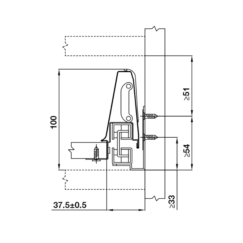 Ray Hộp Alto Giảm Chấn H84mm Hafele 552.75.705