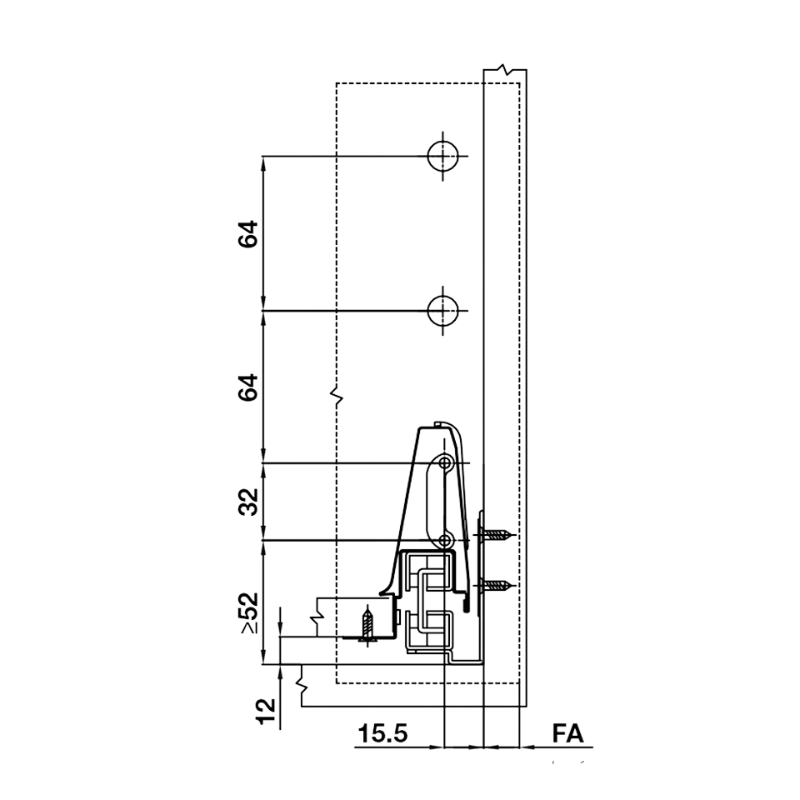 Ray Hộp Alto Giảm Chấn H199mm Hafele 552.79.785