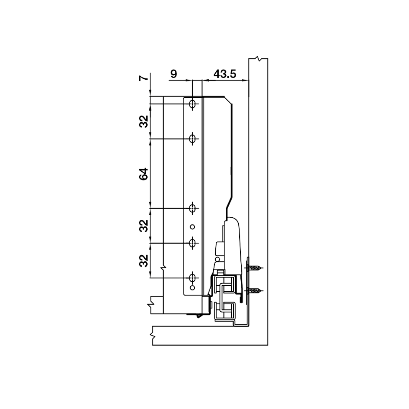Ray Hộp Alto Giảm Chấn H199mm Hafele 552.79.785