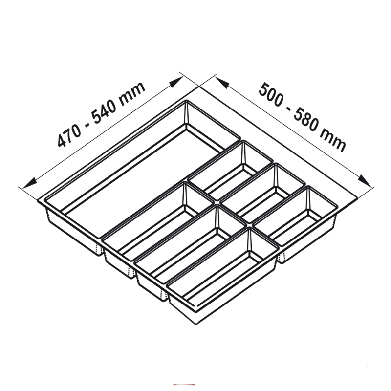 Khay Chia Classico Xám R600mm Hafele 556.52.246