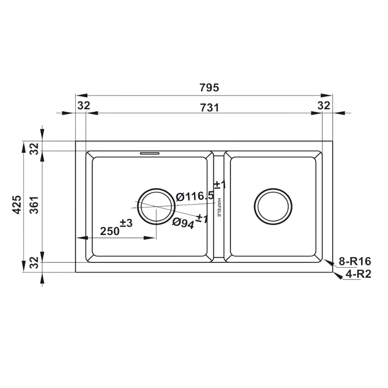 Chậu Đá ESSENCE HS22-GEN2S90M Hafele 577.25.310
