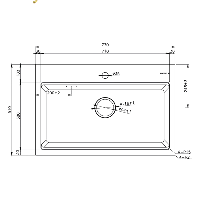 Chậu Đá ESSEN HS22-GEN1S90M Hafele 577.25.530
