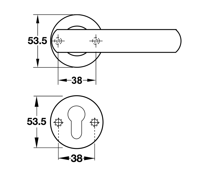Tay Nắm Gạt Có Nắp Che Cửa Phòng Hafele 903.92.656