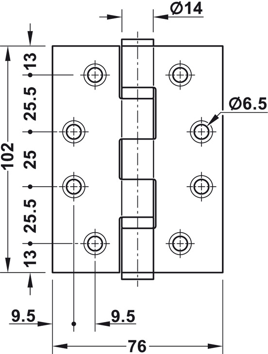 Bản Lề Lá 2 Vòng Bi 120Kg Hafele 926.98.048