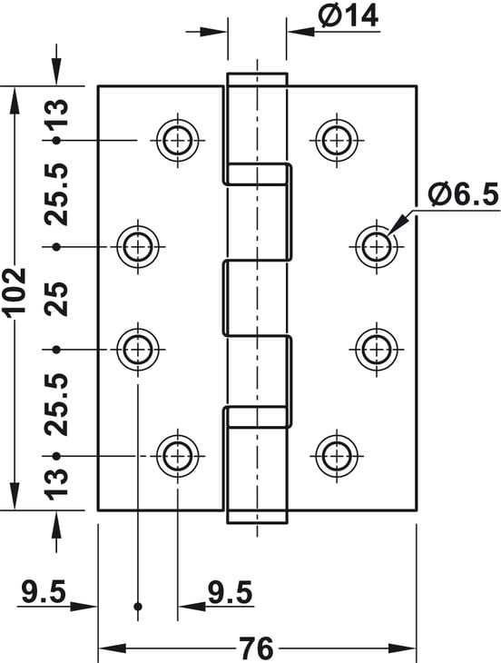 Bản Lề Lá 2 Vòng Bi 120Kg Hafele 926.98.048