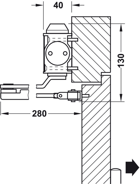 Thiết Bị Đóng Cửa Tự Động Hafele 931.84.629