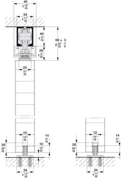 Bộ Các Thành Phần Hawa Symmetric 80/Z Hafele 940.81.009
