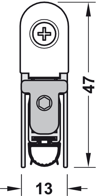 Thanh Chắn Bụi Tự Động 958mm Hafele 950.45.016