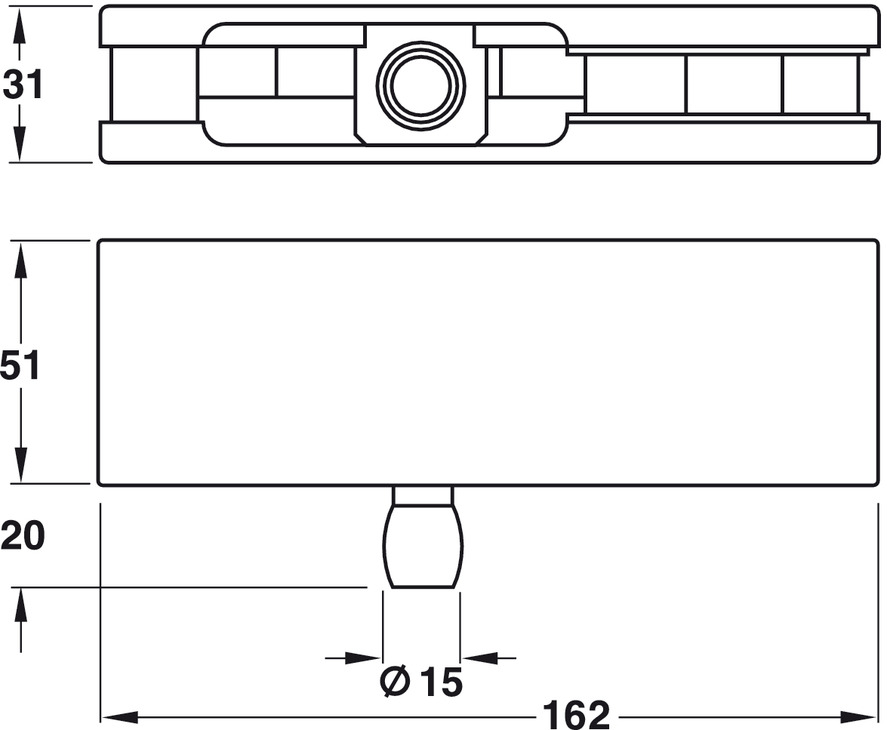 Kẹp Kính Trên Khung Inox Bóng Hafele 981.00.021