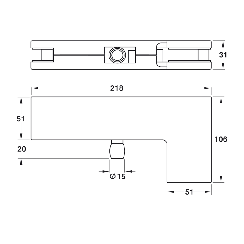 Nẹp Kính Chữ L Inox Mờ Hafele 981.00.030