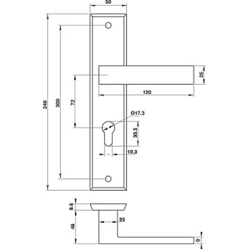 Tay Nắm Gạt Khoá Cửa Hafele 903.98.463