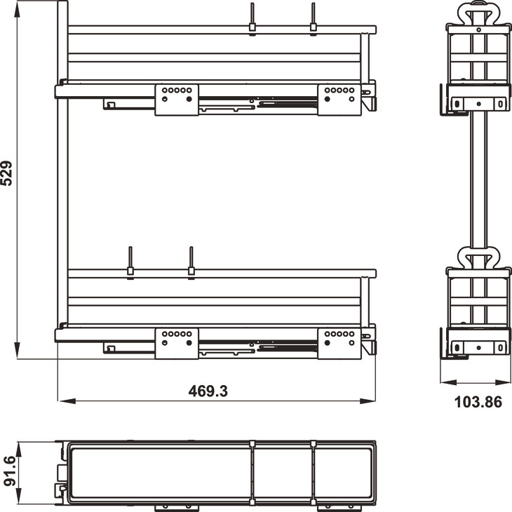 Kệ đựng gia vị Hafele Omero phải 150mm 549.20.840