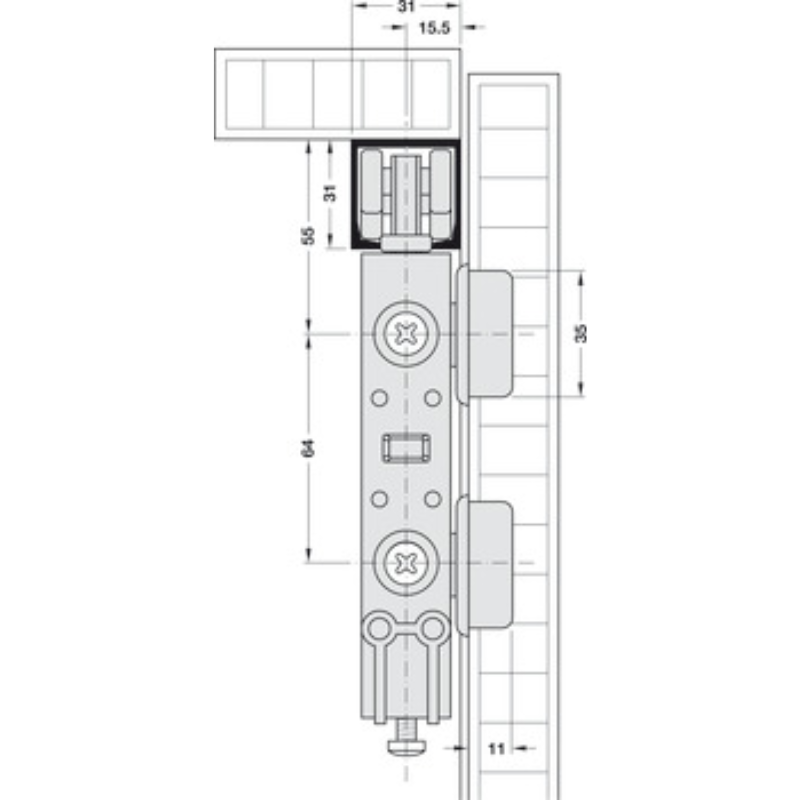 Bánh Xe Silent-Fold 40 Hafele 409.61.750