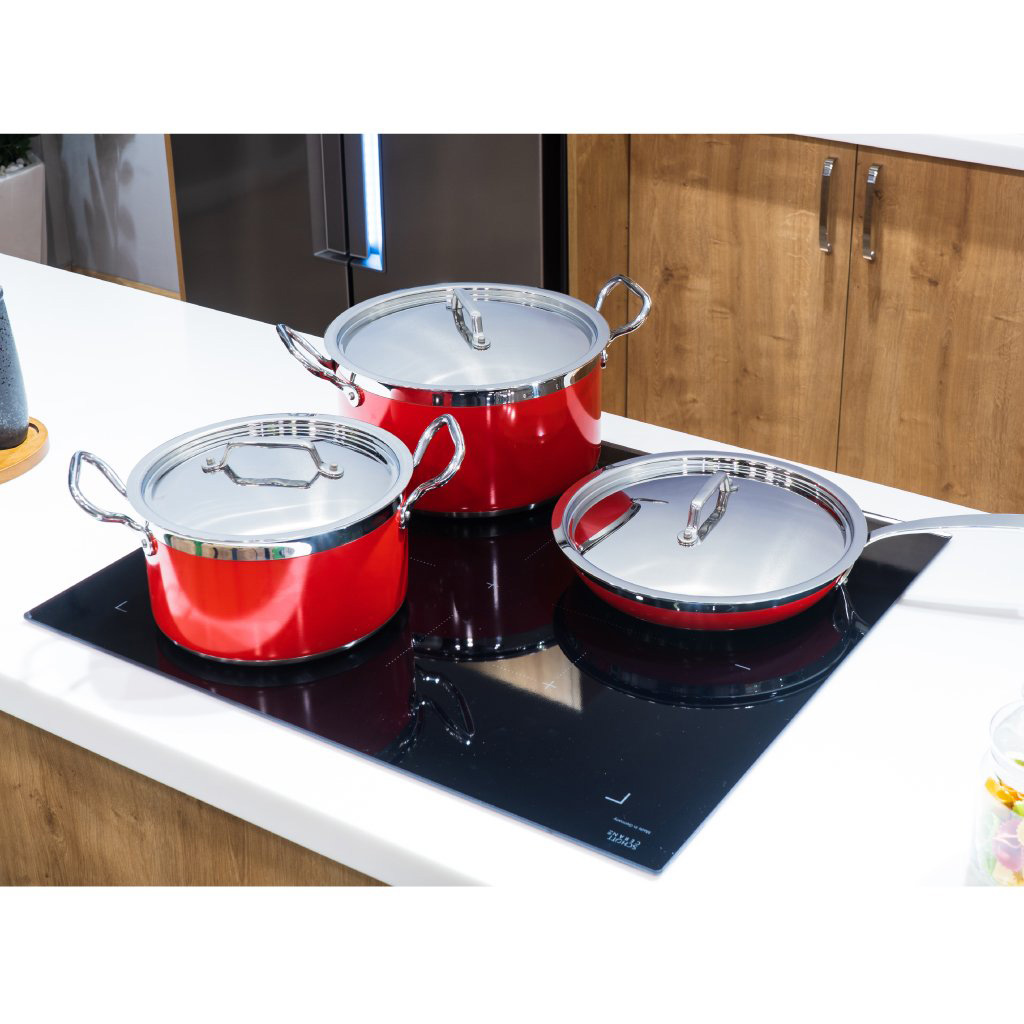 Bộ nồi chảo 3 lớp màu đỏ Hafele 531.08.042