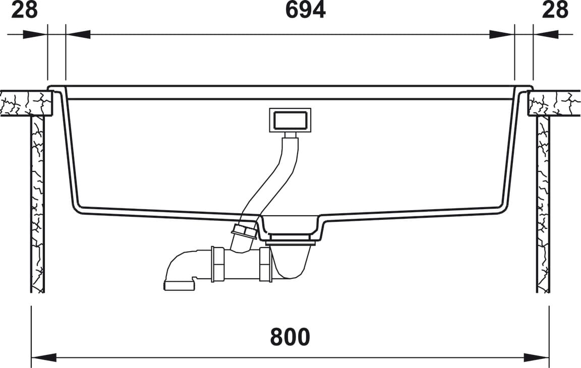 Chậu đá Hafele HS20-GEN1S80 / Màu xám, Mã số: 570.30.500