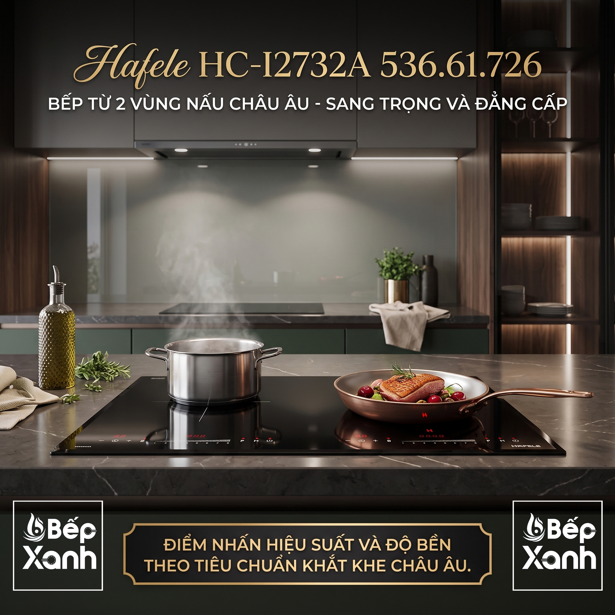 Bếp Từ Âm 2 Vùng Nấu Hafele HC-I2732A 536.61.726