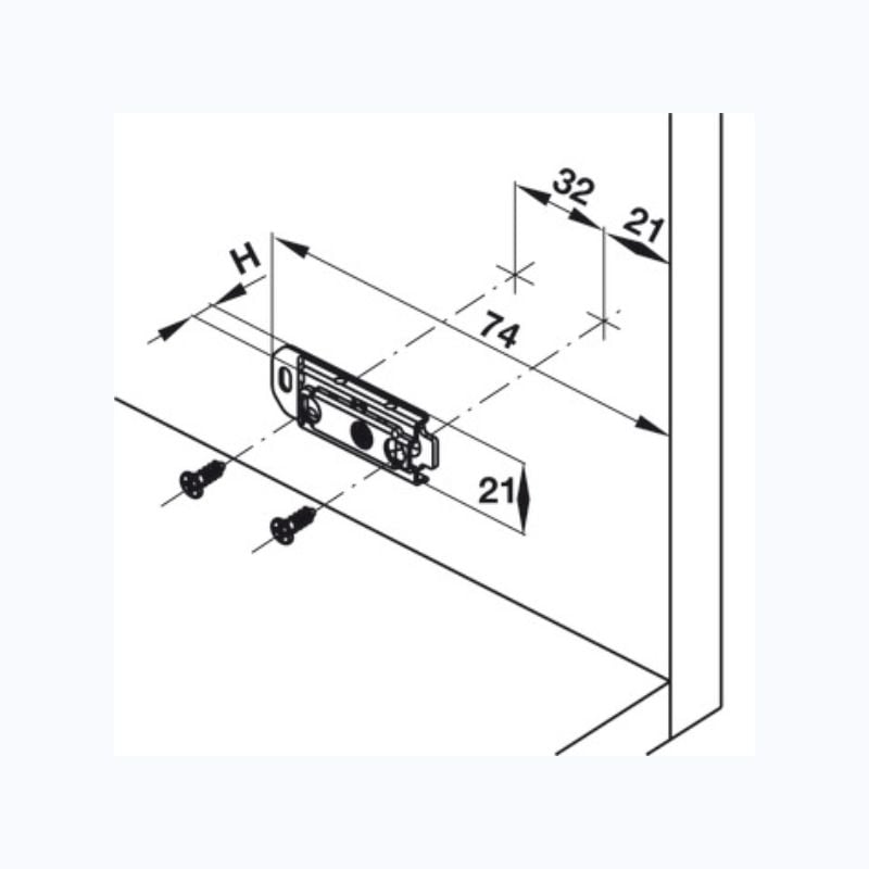Đế bản lề Hafele 334.90.019