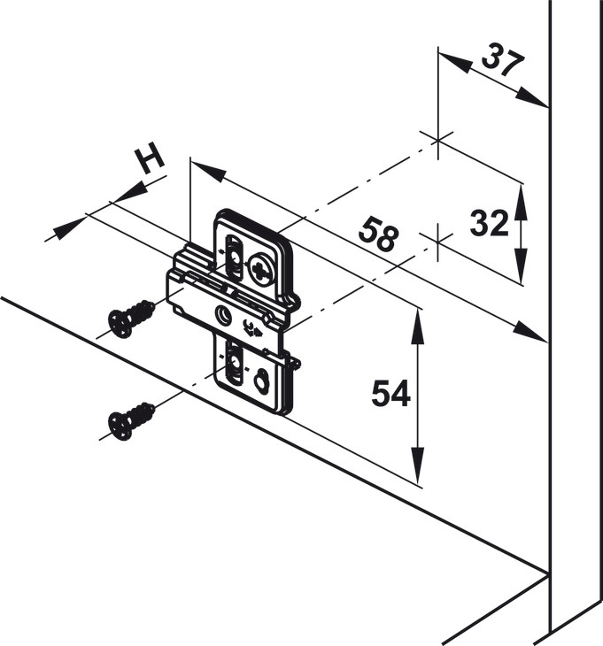 Đế bản lề Hafele 334.90.021