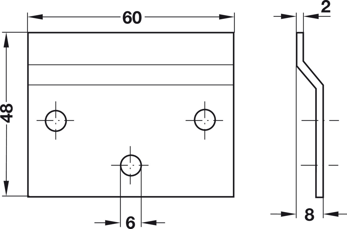 Đế Gắn Tường Chiều Dài 60mm Hafele 290.08.900