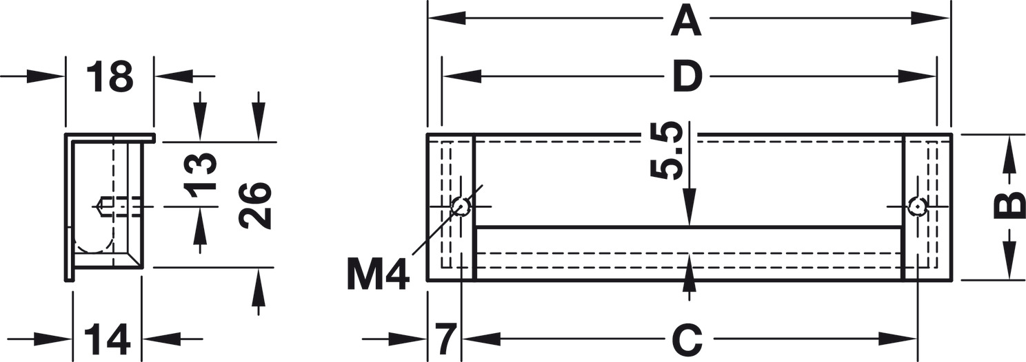 Tay Nắm Tủ Âm 110mm Hafele 151.99.901